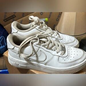 Nike Air Force One AF1 Low Triple White‎ Sneaker Kids Shoes 314192-117 Size 4.5Y